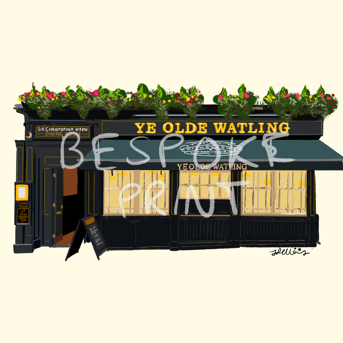 Ye Olde Watling Pub Print EC4