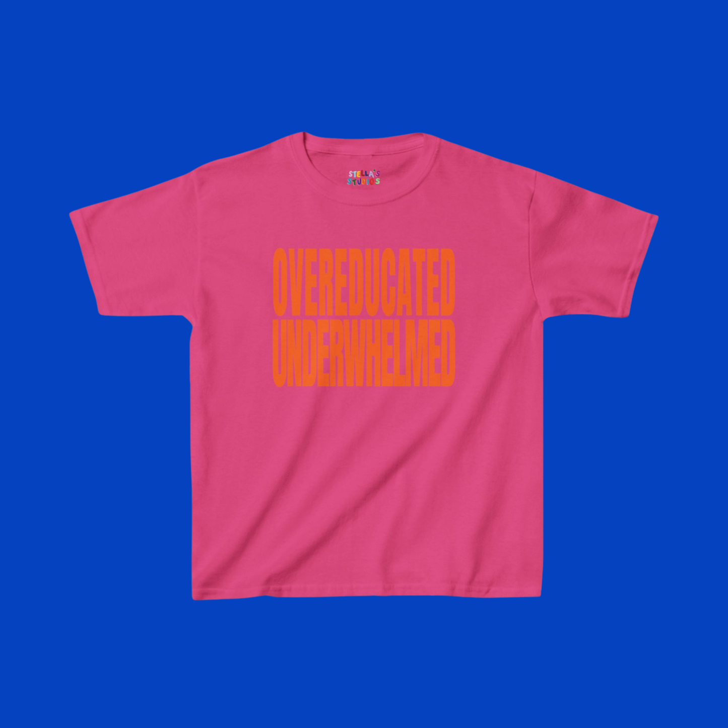 Overeducated Underwhelmed Slogan Baby Tee